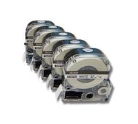vhbw 5 x Cassette à ruban 12 mm pour KingJim SR3900C, SR3900P, SR40, SR530, SR530C, SR550, SR6700D, SR750, SR950 Remplace: LC-4WBN, SS12KW.