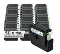 vhbw 50x Rubans compatible avec Brother P-Touch 55BM, 55S, 65SB, 65SCCP, 65SL, 65VP, 65, 70 imprimante d'étiquettes 12mm Noir sur Blanc