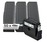 vhbw 50x Rubans compatible avec Brother P-Touch 70BBVP, 70BM, 70BMH, 70HK, 70HOL, 70HOT, 70SP imprimante d'étiquettes 9mm Noir sur Blanc