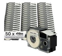 vhbw 50x Rubans compatible avec Casio KL-820, KL-7400, KL-200E, KL-8100, KL-8200, CW-L300 imprimante d'étiquettes 24mm Noir sur Blanc