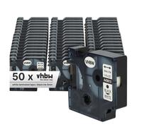 vhbw 50x Rubans compatible avec Dymo LabelManager 210D, 260P, 280, 160, 220P, 150, 200, 100 Plus imprimante d'étiquettes 6mm Noir sur Blanc