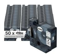 vhbw 50x Rubans compatible avec Dymo LabelManager 300, 350, 350D, 360D, 400, 420P, 450, 450D imprimante d'étiquettes 12mm Noir sur Blanc