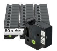 vhbw 50x Rubans compatible avec Dymo LabelManager 450D, 500, 500TS, PC II imprimante d'étiquettes 19mm Noir sur Blanc