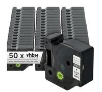vhbw 50x Rubans compatible avec Dymo LM640, 5000, 2000, 5500 imprimante d'étiquettes 7m x 19mm Noir sur Blanc, plastique