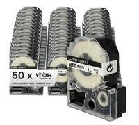 vhbw 50x Rubans compatible avec Epson LabelWorks LW-700, LW-900P, OK500P, OK720, OK200, OK300 imprimante d'étiquettes 9mm Noir sur Blanc