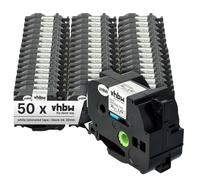 vhbw 50x Rubans remplacement pour Brother TZ-261, TZE-261 pour imprimante d'étiquettes 36mm Noir sur Blanc