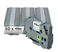 vhbw 50x Rubans remplacement pour Brother TZE-241, TZ-241 pour imprimante d'étiquettes 8m x 18mm Noir sur Blanc