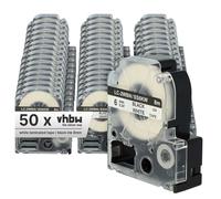 vhbw 50x Rubans remplacement pour KingJim SS6KW pour imprimante d'étiquettes 6mm Noir sur Blanc