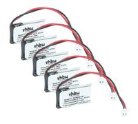 vhbw 5x Batterie compatible avec Intercom L5131, GB-D5142, L5141, L5142 système d'alarme (90mAh, 3,7V, Li-polymère)