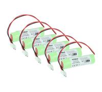 vhbw 5X Batterie Compatible avec Schneider OVA LUXA, RILUX, 37027, 51012E éclairage d'issue de Secours (1600mAh, 2,4V, NiCd)