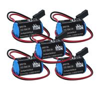 vhbw 5x Batterie compatible avec Siemens Simatic S5-95U, S5-90U, S7-200 6ES7291-8BA20-OXAO, S5-100U système de contrôle (900mAh, 3V, Li-ion)