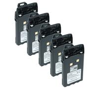 vhbw 5x Batterie compatible avec Wouxun KG-801E, KG-816, KG-818, KG-819, KG-UV2D radio talkie-walkie (1400mAh, 7,4V, Li-ion) - avec clip de ceinture