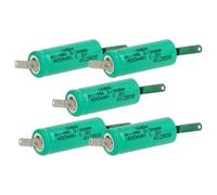 vhbw 5X Batteries Remplacement pour 2/3AAA pour modéle RC (400mAh, 1,2V, NiMH, Vert, avec cosse à souder (Z))