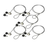vhbw 5X Câble antivol Kensington pour Ordinateur Portable, Notebook - Verrou de sécurité avec clés, 1,2 m