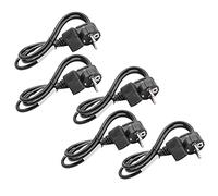 vhbw 5X Câble d'alimentation Cordon électrique Schuko Secteur Prise C13 3 Dents 1m coudée pour PC Portable, Moniteur, imprimante