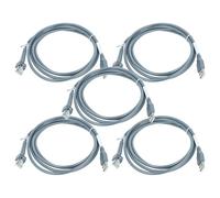 vhbw 5X Câble de données USB 2.0 mâle vers RJ45 mâle Compatible avec Datalogic Gryphon Mobile M100, M200 Lecteur Code-Barres - Cordon, 2 m Gris