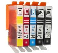 vhbw 5x cartouche d'encre compatible lot pour HP 655, CZ109AE, CZ110AE, CZ111AE, CZ112AE G