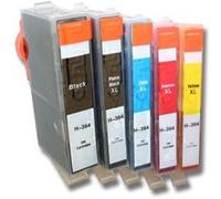 vhbw 5x cartouches compatible pour HP Photosmart 5515, 5520, 5510 imprimante - Set cyan, magenta, jaune, noir, photo noir avec puce
