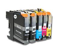 vhbw 5X Cartouches d'imprimante avec Chip remplace Brother LC123, LC123BK, LC123C, LC123M, LC123Y - kit 1x Cyan, 1x Magenta, 2X Noir, 1x jaunir