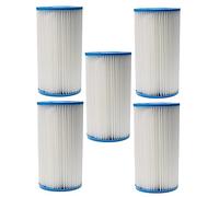 vhbw 5X Cartouches filtrantes Compatible avec Intex 28327EH, 28604, 28603EG, 28343EH, 28604GS Piscine Pompe de Filtration, Filtre à Eau Blanc/Bleu