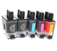 vhbw 5x cartouches remplacement pour Brother LC-900BK, LC-900C, LC-900M, LC-900Y - Set cyan, magenta, jaune, noir