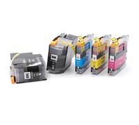 vhbw 5X Cartouches Remplacement pour Brother LC22EM, LC-22ECXXL, LC-22EM, LC-22E C, LC-22EC XXL, LC-22EC pour imprimante avec Puce