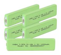 vhbw 5X Cellules de Batterie Compatible avec Sony NH14WM, NW-MS11, NW-MS9, NH-14WM baladeur CD, MiniDisc (1100mAh, 1,2V, NiMH), Bouton Top, 7/5F6