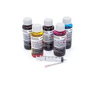 vhbw 5X Encre de Recharge Compatible avec Canon Pixma GM2050 imprimante - Kit de Recharge Dye Cyan, Dye Magenta, Dye Noir, Dye Jaune, 100ml
