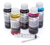vhbw 5x Encre de recharge compatible avec Dell imprimante - Kit de recharge dye cyan, dye magenta, dye noir, dye jaune, 100ml G