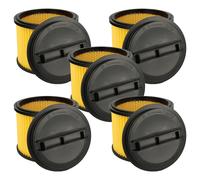 vhbw 5x filtre plissé remplacement pour Einhell 2342175, 23.511.13, 2342167, 23.424.25, 23.421.75, 23.421.67 pour aspirateur - noir / jaune
