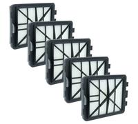 vhbw 5x Filtre remplacement pour Kärcher 6.414-805.0, 64148050 pour aspirateur - filtre de sortie d'air (filtre EPA), noir / blanc