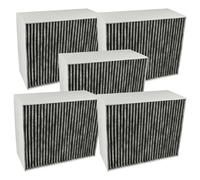 vhbw 5x Filtres à charbon actif compatible avec Siemens LF91BE552/02, LF91BE552/01, LF91BC542/02 hotte aspirante - 22,7 x 18,9 x 10 cm