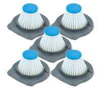 vhbw 5x Filtres fins compatible avec Black & Decker REVHV8J40W, Reviva aspirateur - Filtre à air blanc/gris/bleu