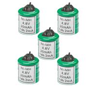 vhbw 5x NiMH pile bouton de remplacement pour type 4/V15H 2 épingles 20mAh 4,8V convient pour les batteries de modélisme etc.
