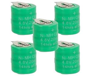 vhbw 5X NiMH Pile Bouton de Remplacement pour Type 4/V15H 2 épingles 20mAh 4,8V Convient pour Les Batteries de modélisme etc.