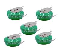 vhbw 5x NiMH pile bouton de remplacement pourment 3 épingles type V80H 80mAh 1,2V convient pour les batteries de modélisme etc.