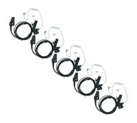 vhbw 5x Oreillette compatible avec Kenwood TK-280, TK-2180E, TK-2180E MPT radio talkie-walkie avec microphone PTT, câble acoustique