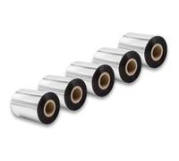 vhbw 5x Papier thermique, ruban à transfert thermique, noir 80mm pour fax ou imprimante Zebra 105SE, 105SL, PAX-série, S-série, S400, S4M, ... G