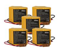vhbw 5x Pile remplacement pour GE / Fanuc BR-2/3A4F, A98L00310025, A98L-0031-0025, A06B-6114-K504 pour système de contrôle (3000mAh, 6V, Li-MnO2)