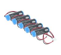 vhbw 5X Pile Remplacement pour Mitsubishi F2-40BL, PM-20BL, LS14500-MF, FX2N-48M pour PLC Contrôleur Logique Programmable (1800mAh, 3,6V, Li-SOCl2)