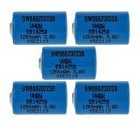 vhbw 5x Piles au lithium ER14250 remplacement pour TL-2150, TL-2150/S, TL-2151, TL2150, TL2151 - Piles spéciales (1200mAh, 3,6V, Li-SOCl2)