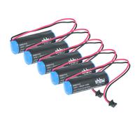 vhbw 5x Piles compatible avec machine-outil CNC Mitsubishi M70, MR-J3 (2600mAh, 3,6V, Li-ion)
