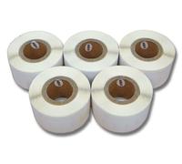vhbw 5x Rouleau d'étiquettes 28mm x 89mm (130 étiquettes) compatible avec Dymo LabelWriter EL40, EL60 Turbo, LW400 Duo imprimante d'étiquettes