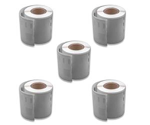 vhbw 5x Rouleau d'étiquettes 46mm x 78mm (150 étiquettes) compatible avec Dymo LabelWriter 400 Duo, 400, 320, 330 étiqueteuse blanc