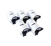 vhbw 5x Rouleau d'étiquettes + support 102mm x 152mm (200 étiquettes) compatible avec Brother PT QL-1050 étiqueteuse - standard blanc