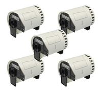 vhbw 5x Rouleau d'étiquettes + support 103mm x 30,48m remplacement pour Brother DK-22246 pour étiqueteuse - autocollant