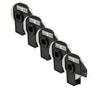 vhbw 5x Rouleau d'étiquettes + support 17mm x 54mm (400 étiquettes) remplacement pour Brother DK-11204 pour étiqueteuse