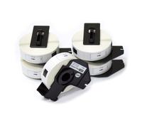 vhbw 5x Rouleau d'étiquettes + support 17mm x 87mm (300 étiquettes) compatible avec Brother PT QL-1050, QL1050N, QL-1060 étiqueteuse