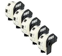 vhbw 5x Rouleau d'étiquettes + support 23mm x 23mm (1000 étiquettes) compatible avec Brother PT QL-820NWB étiqueteuse - premium blanc