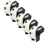 vhbw 5x Rouleau d'étiquettes + support 23mm x 23mm (1000 étiquettes) compatible avec Brother PT QL560VP étiqueteuse - premium blanc